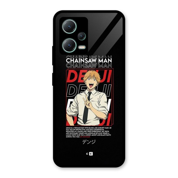 Denji Chainsaw Man Glass Back Case for Poco X5