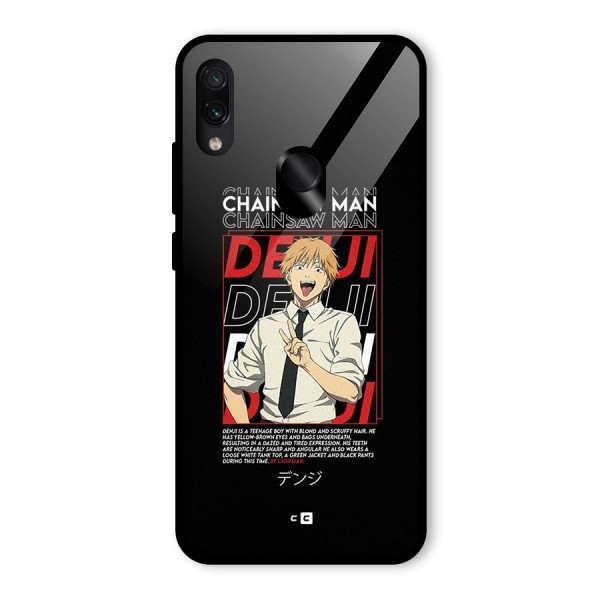 Denji Chainsaw Man Glass Back Case for Redmi Note 7S