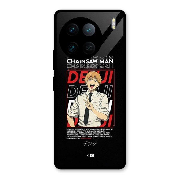 Denji Chainsaw Man Glass Back Case for Vivo X90 Pro