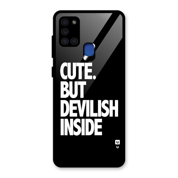 Devil Inside Glass Back Case for Galaxy A21s