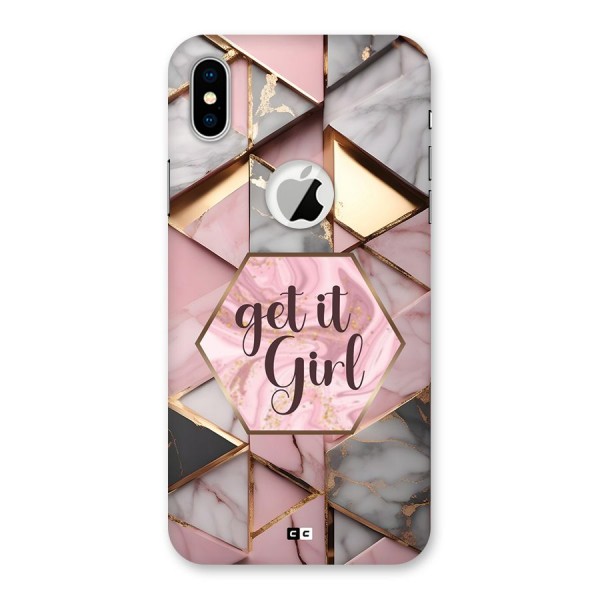 Diamond Girl Back Case for iPhone XS Logo Cut