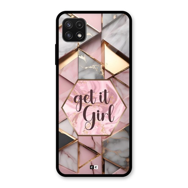 Diamond Girl Glass Back Case for Galaxy A22 5G