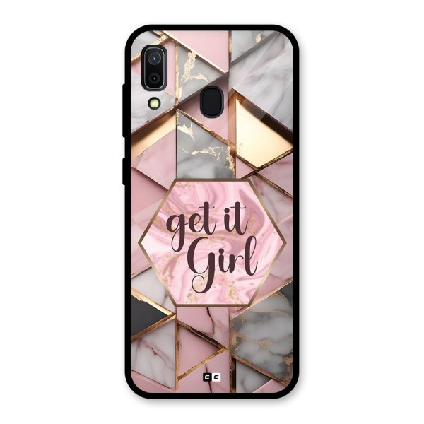 Diamond Girl Glass Back Case for Galaxy A30