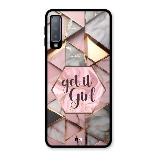 Diamond Girl Glass Back Case for Galaxy A7 (2018)