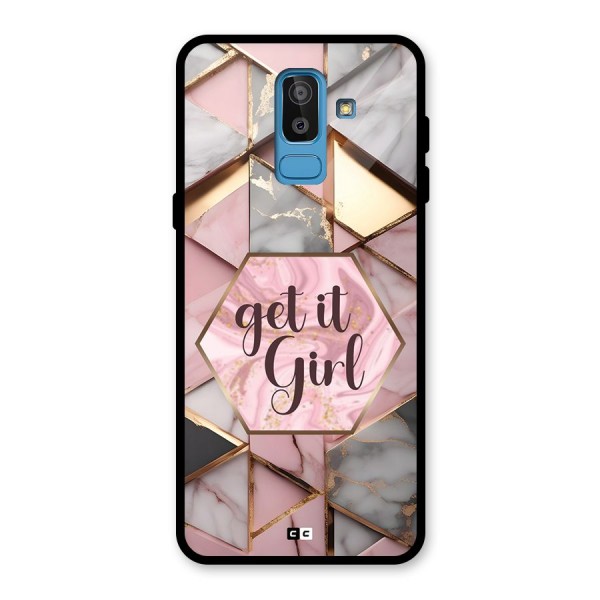 Diamond Girl Glass Back Case for Galaxy J8