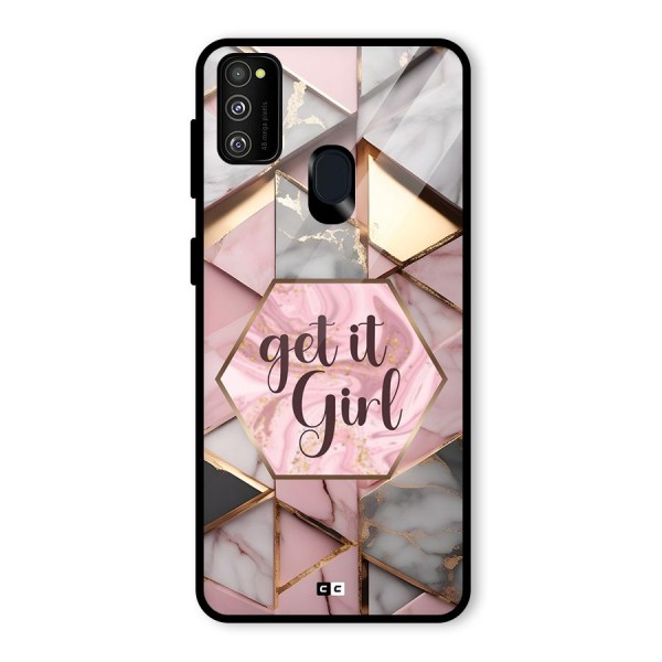 Diamond Girl Glass Back Case for Galaxy M21