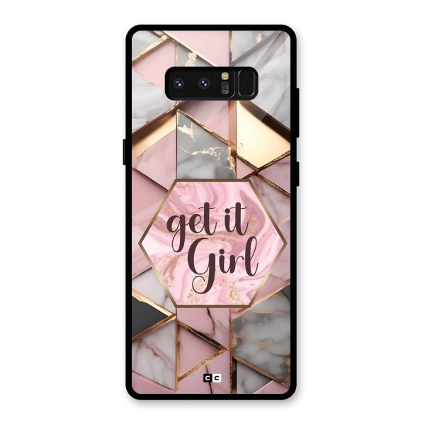 Diamond Girl Glass Back Case for Galaxy Note 8