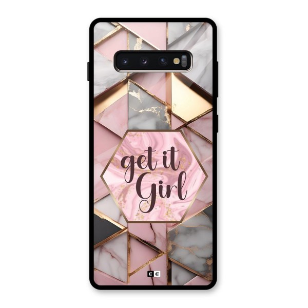 Diamond Girl Glass Back Case for Galaxy S10 Plus