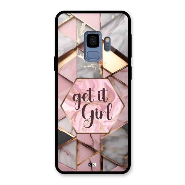 Diamond Girl Glass Back Case for Galaxy S9