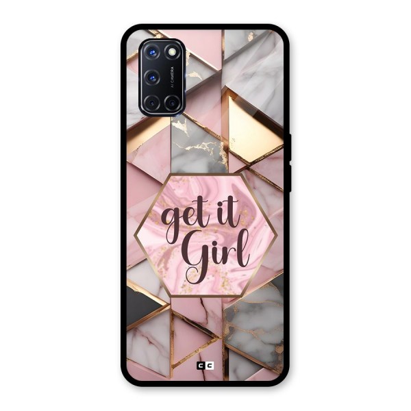 Diamond Girl Glass Back Case for Oppo A52