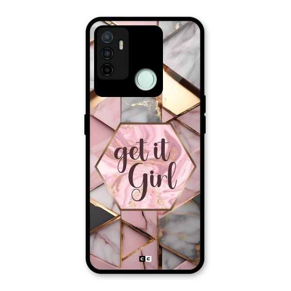 Diamond Girl Glass Back Case for Oppo A53