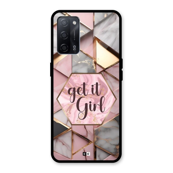 Diamond Girl Glass Back Case for Oppo A53s 5G