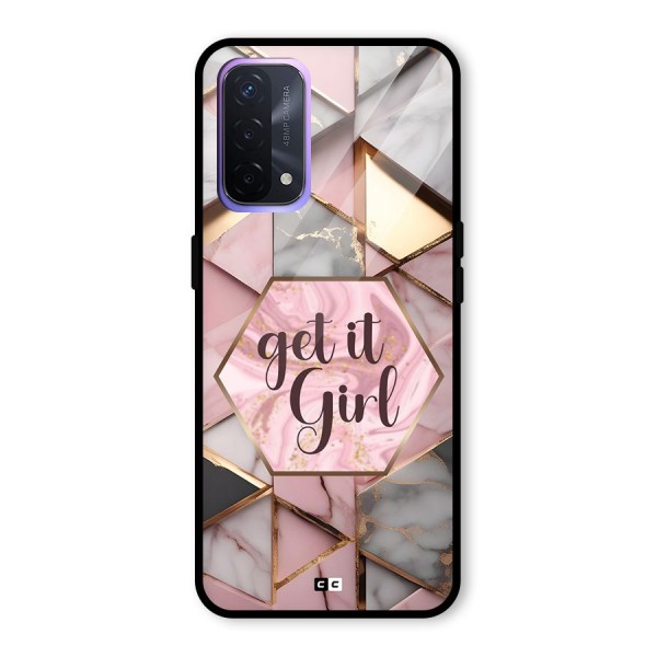 Diamond Girl Glass Back Case for Oppo A74 5G