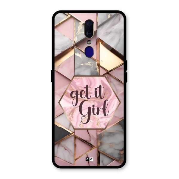 Diamond Girl Glass Back Case for Oppo F11