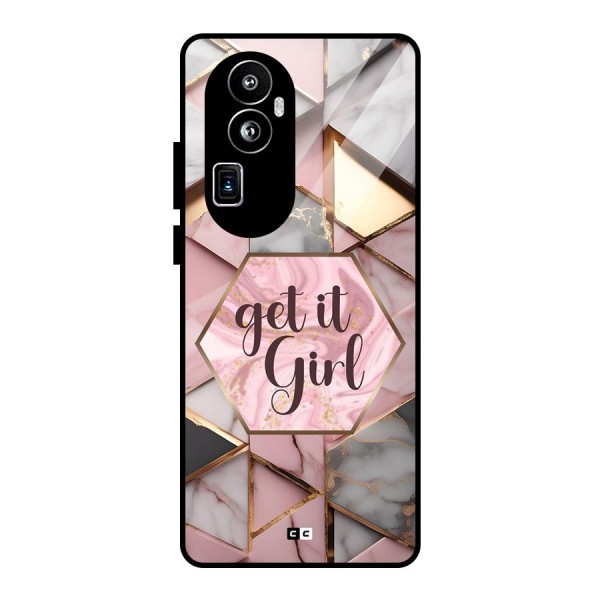 Diamond Girl Glass Back Case for Oppo Reno10 Pro Plus