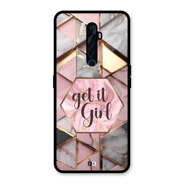 Diamond Girl Glass Back Case for Oppo Reno2 F