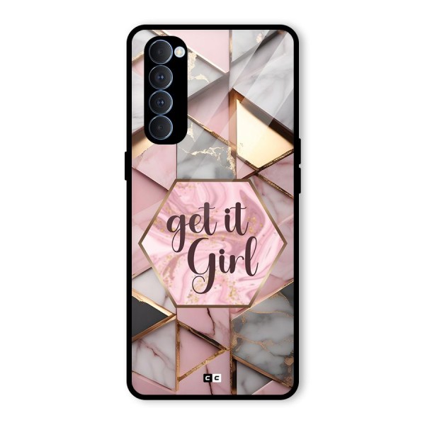 Diamond Girl Glass Back Case for Oppo Reno4 Pro