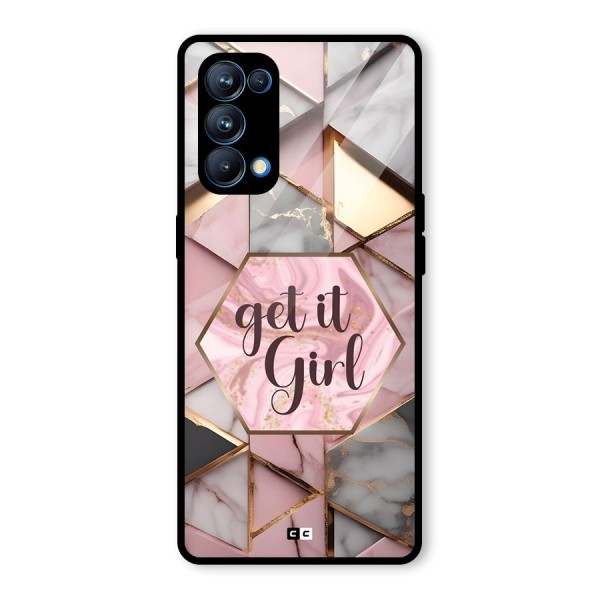 Diamond Girl Glass Back Case for Oppo Reno5 Pro 5G