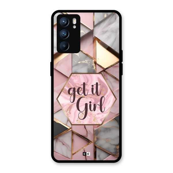 Diamond Girl Glass Back Case for Oppo Reno6 5G