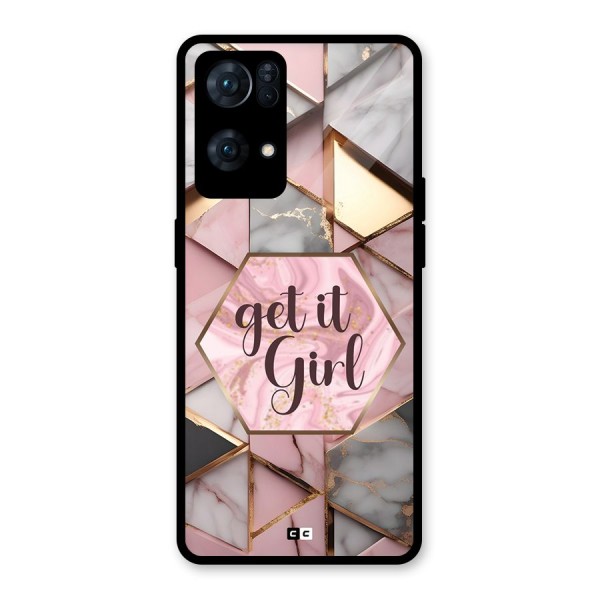 Diamond Girl Glass Back Case for Oppo Reno7 Pro 5G