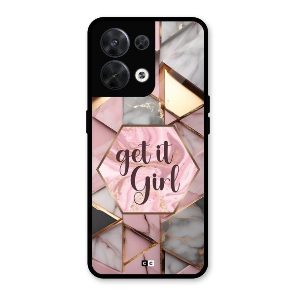 Diamond Girl Glass Back Case for Oppo Reno8 5G