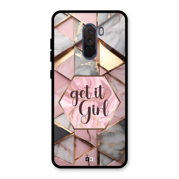 Diamond Girl Glass Back Case for Poco F1