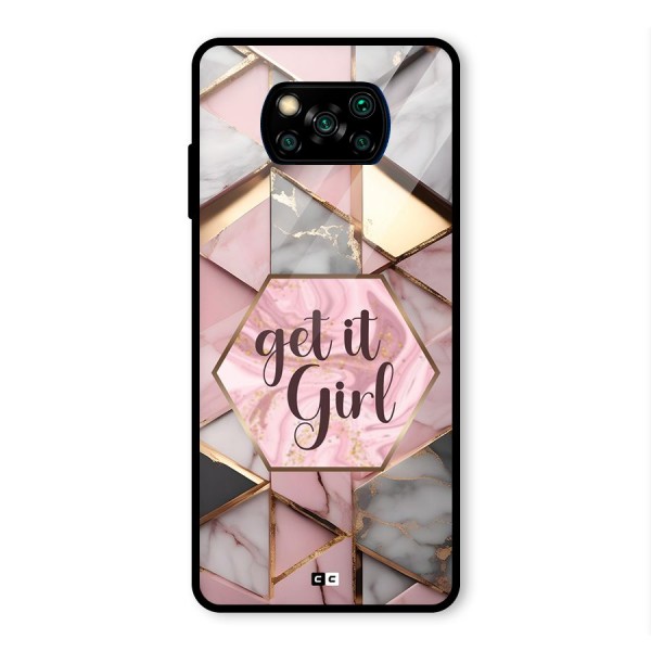 Diamond Girl Glass Back Case for Poco X3 Pro