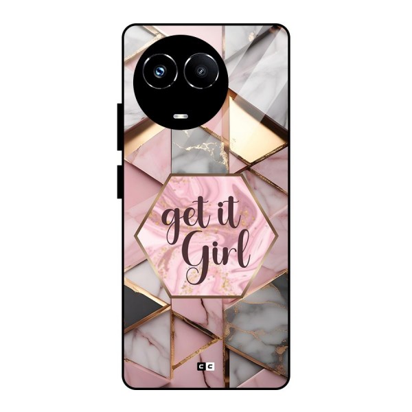 Diamond Girl Glass Back Case for Realme 11X