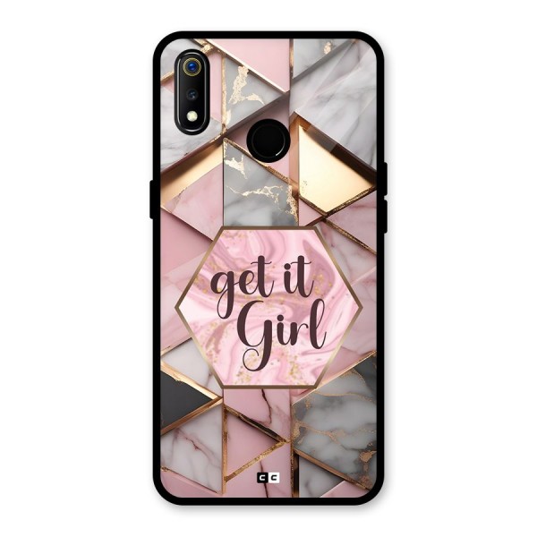 Diamond Girl Glass Back Case for Realme 3i