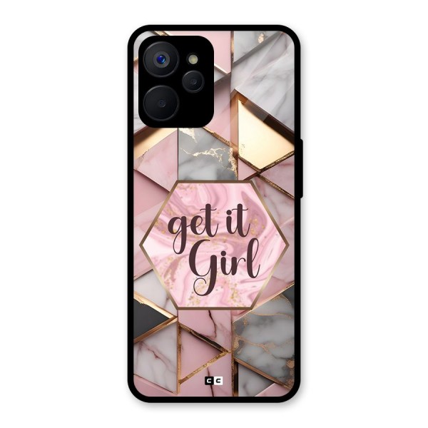 Diamond Girl Glass Back Case for Realme 9i 5G