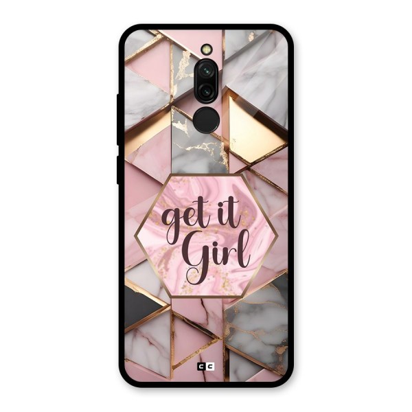 Diamond Girl Glass Back Case for Redmi 8