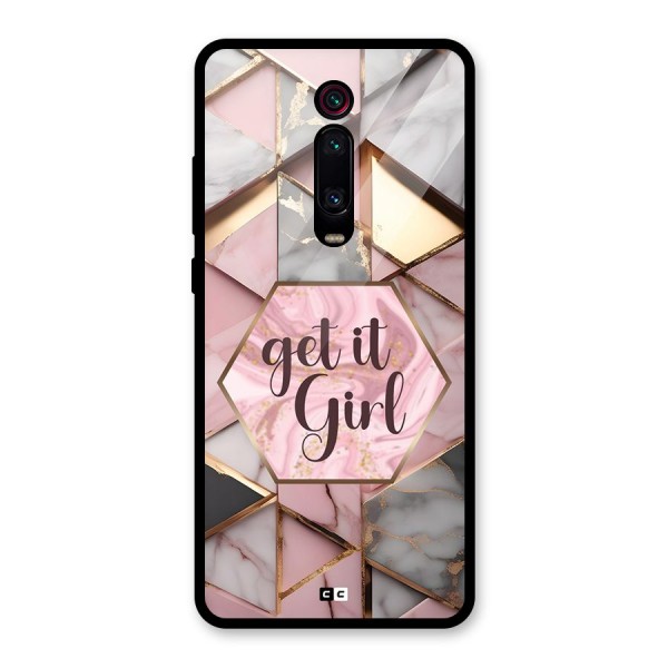 Diamond Girl Glass Back Case for Redmi K20 Pro