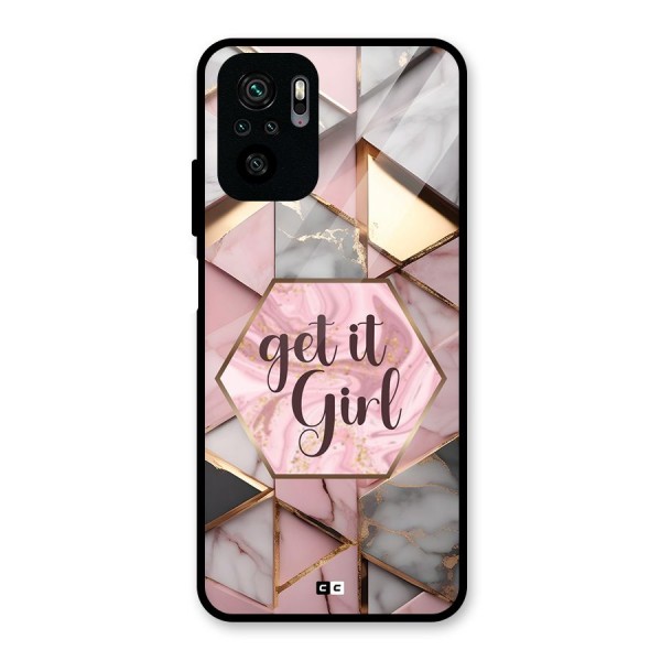 Diamond Girl Glass Back Case for Redmi Note 10