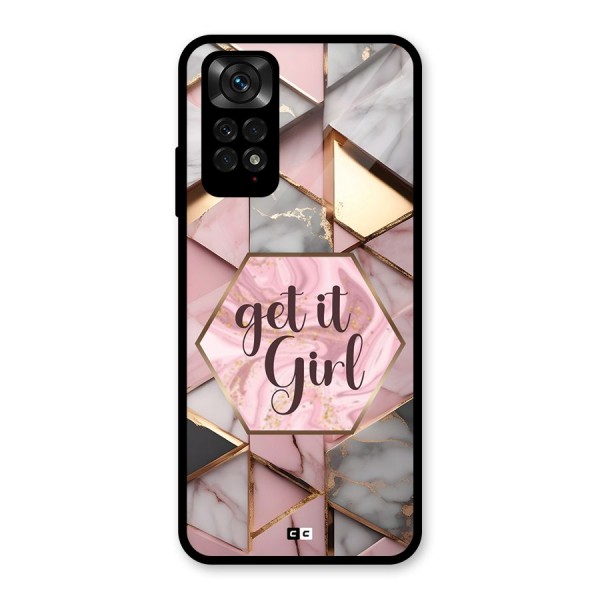 Diamond Girl Glass Back Case for Redmi Note 11