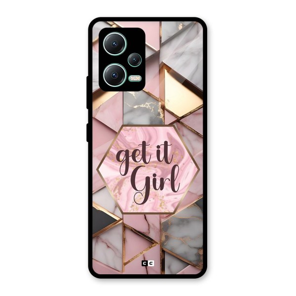 Diamond Girl Glass Back Case for Redmi Note 12 5G