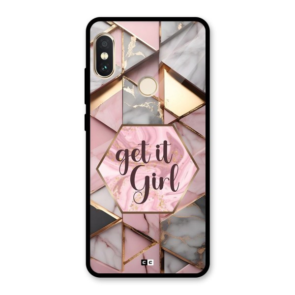 Diamond Girl Glass Back Case for Redmi Note 5 Pro