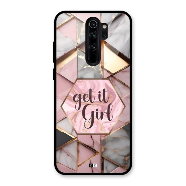 Diamond Girl Glass Back Case for Redmi Note 8 Pro