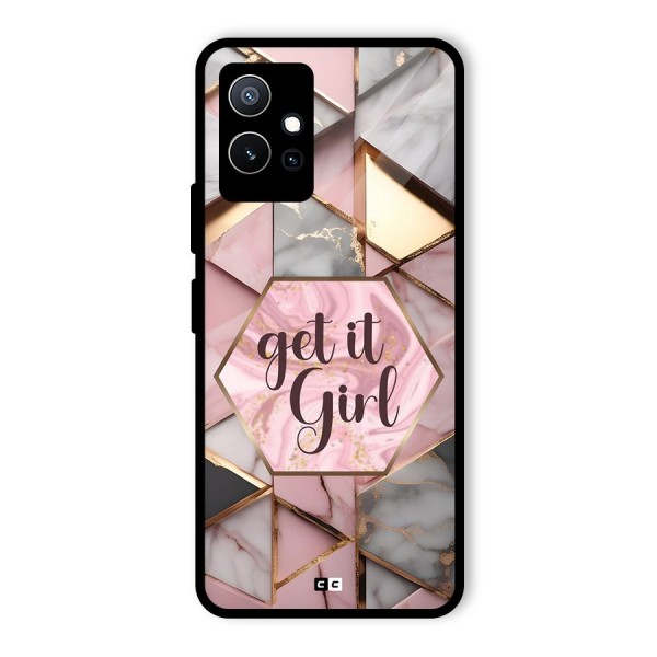 Diamond Girl Glass Back Case for Vivo T1 5G