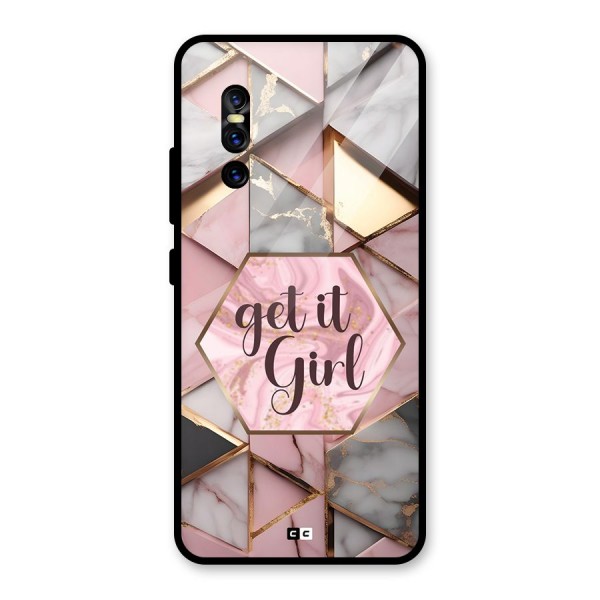 Diamond Girl Glass Back Case for Vivo V15 Pro