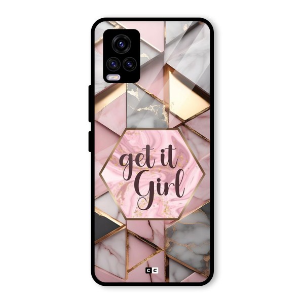 Diamond Girl Glass Back Case for Vivo V20