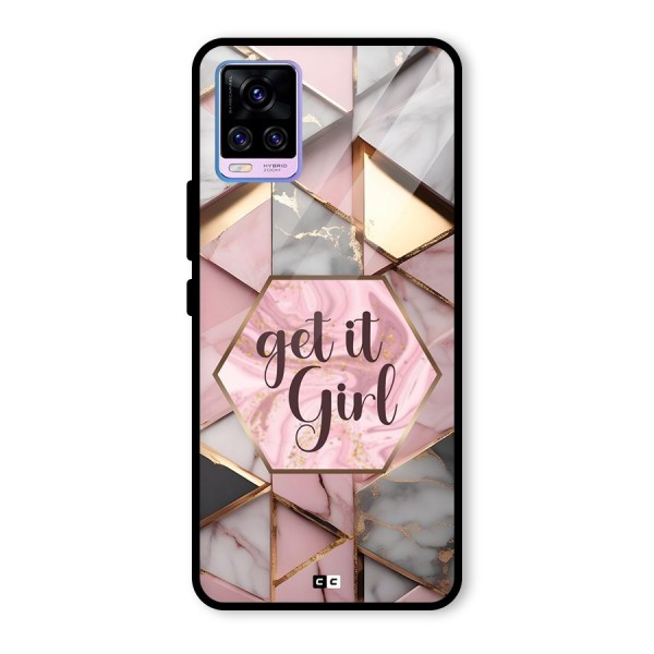 Diamond Girl Glass Back Case for Vivo V20 Pro