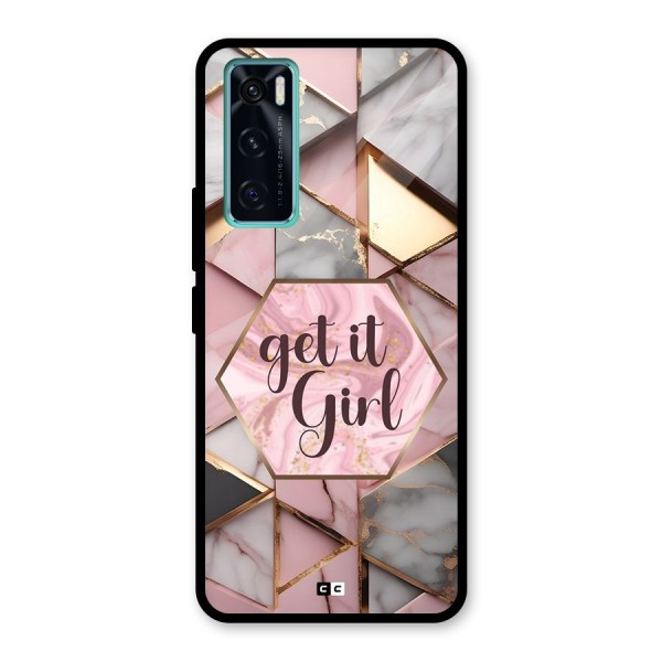 Diamond Girl Glass Back Case for Vivo V20 SE