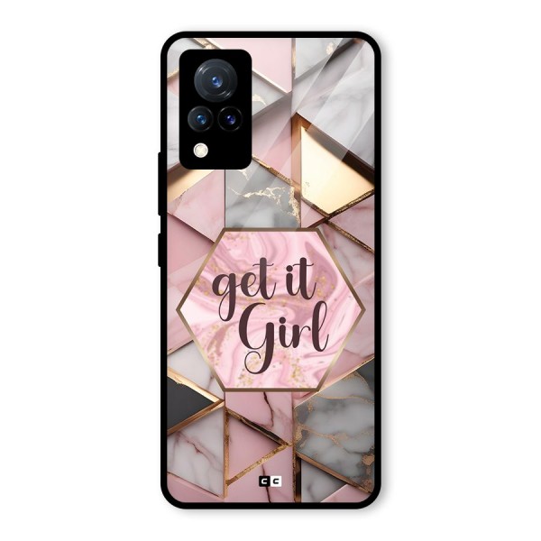 Diamond Girl Glass Back Case for Vivo V21 5G