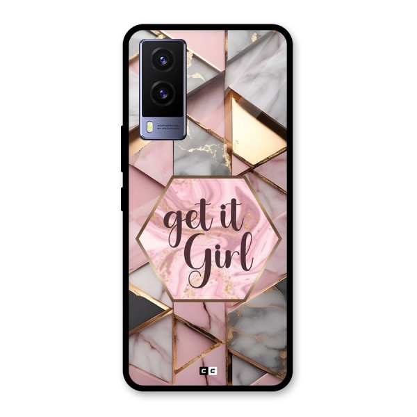 Diamond Girl Glass Back Case for Vivo V21e 5G