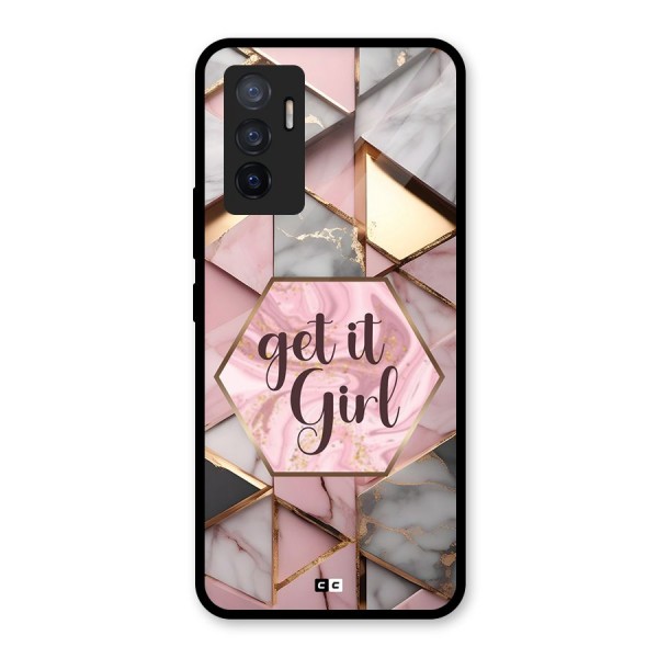 Diamond Girl Glass Back Case for Vivo V23e