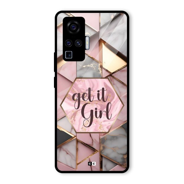 Diamond Girl Glass Back Case for Vivo X50 Pro