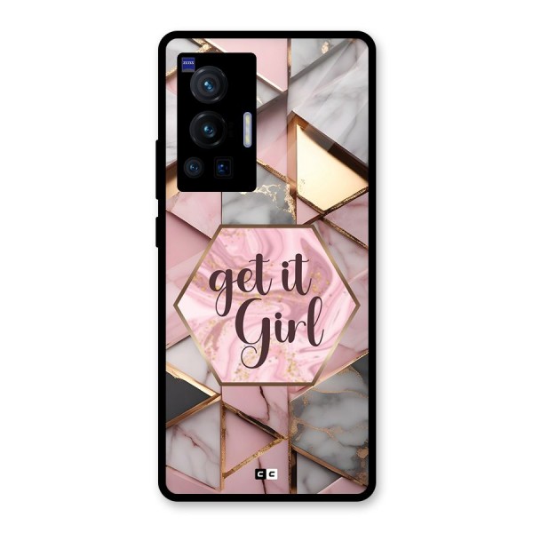 Diamond Girl Glass Back Case for Vivo X70 Pro