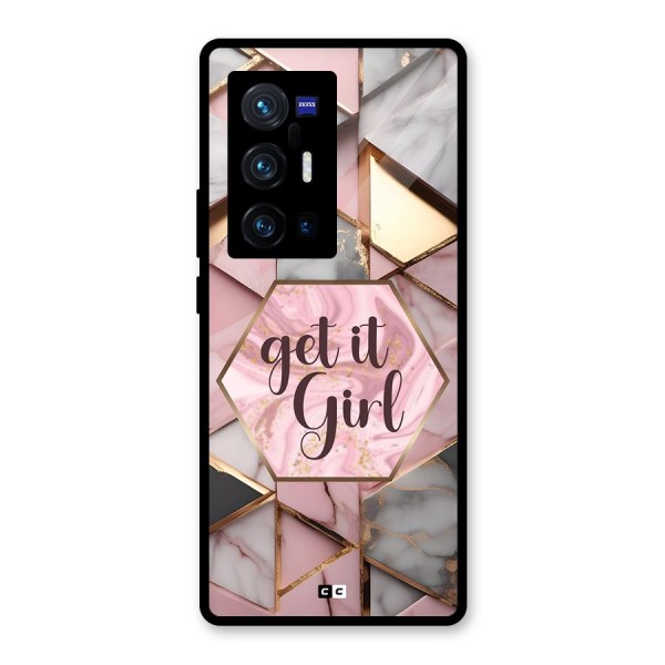 Diamond Girl Glass Back Case for Vivo X70 Pro Plus