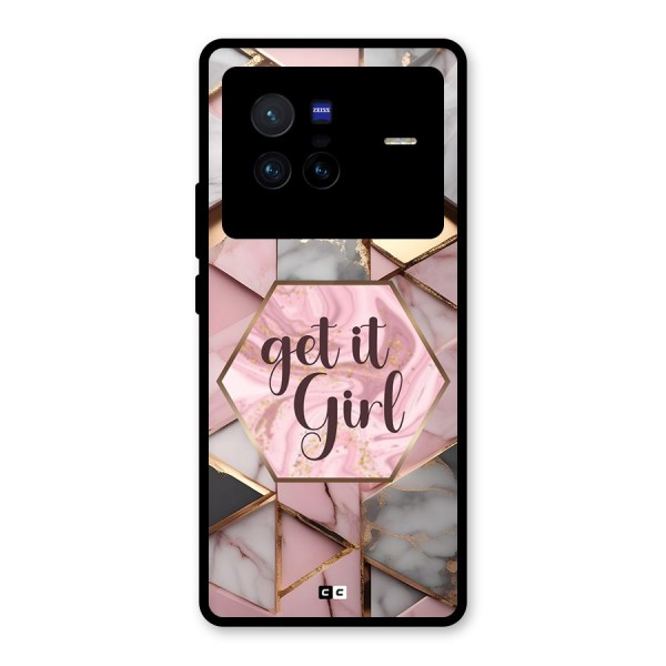 Diamond Girl Glass Back Case for Vivo X80