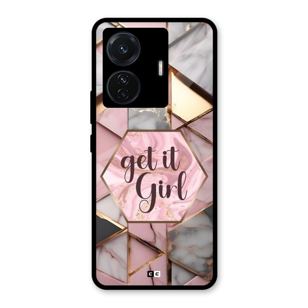 Diamond Girl Glass Back Case for Vivo iQOO Z6 Pro